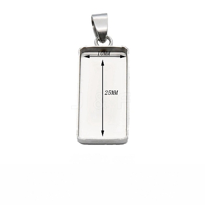 304 Stainless Steel Pendant Cabochon Settings STAS-WH0043-11P-01-1