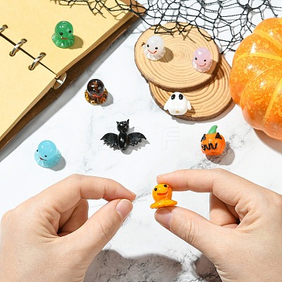 9Pcs 9 Styles Halloween Themed Handmade Lampwork Beads LAMP-CJ0002-62-1