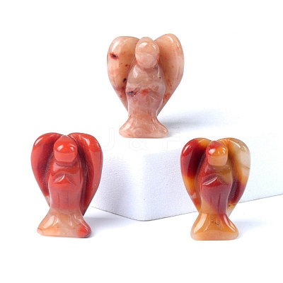 Natural Color Jade Carved Healing Angel Figurines PW-WG73241-09-1