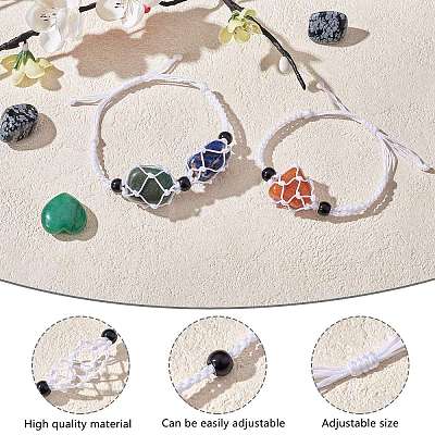 Adjustable Braided Nylon Cord Macrame Pouch Bracelet Making AJEW-SW00013-16-1