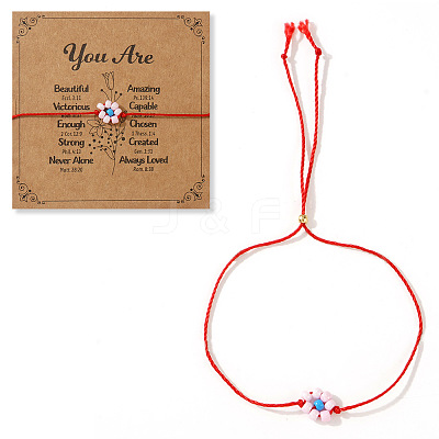 Flower Resin Beaded Slider Bracelets for Women SL9741-14-1