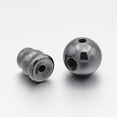 Non-magnetic Synthetic Hematite 3 Hole Guru Beads X-G-P046-19B-1