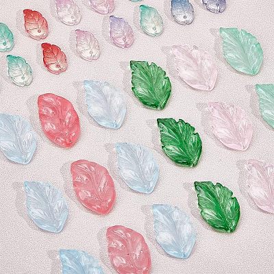 100Pcs 10 Colors Baking Paint & Spray Painted Glass Pendants EGLA-HY0001-01-1