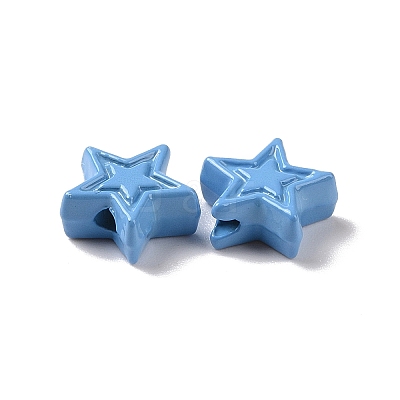 Spray Painted Alloy Beads PALLOY-K001-02F-1