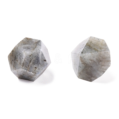 No Hole/Undrilled Natural Labradorite Beads Home Display Decorations with Natural Agate Bases G-H240-01F-1