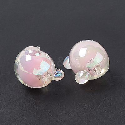 UV Plating Rainbow Iridescent Acrylic Beads X1-OACR-H015-11E-1
