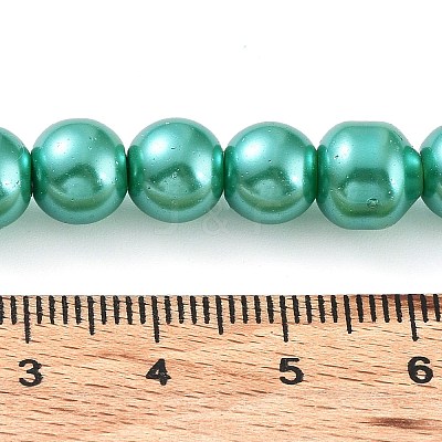 Baking Paint Pearlized Glass Pearl Round Bead Strands X-HY-Q330-8mm-29-1