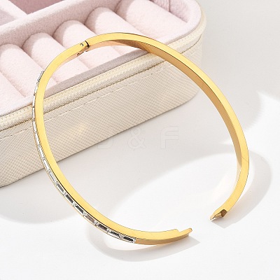 304 Stainless Steel Rhinestone Bangles for Women BJEW-Z092-08G-1