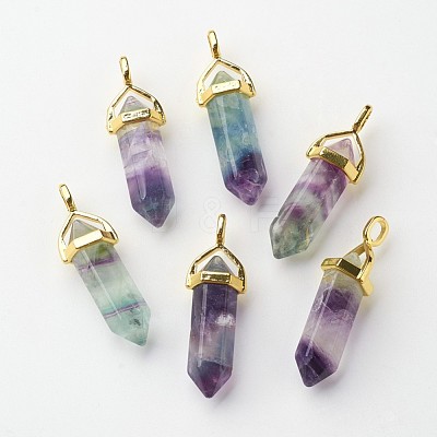 Natural Fluorite Pointed Pendants X-G-G902-A07-1