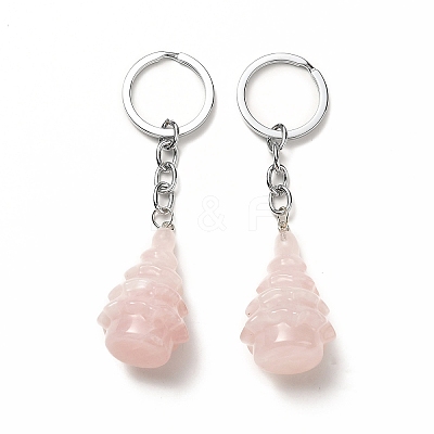 Natural Rose Quartz Keychain G-G997-D06-1