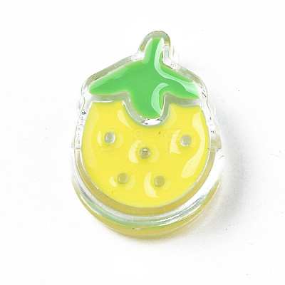 Transparent Acrylic Enamel Beads OACR-N130-024-02-1