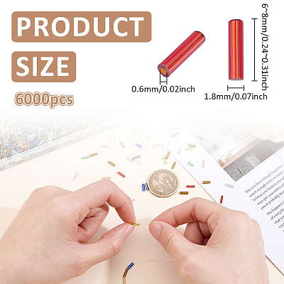 6000Pcs Glass Bugle Beads SEED-ME0001-28-1