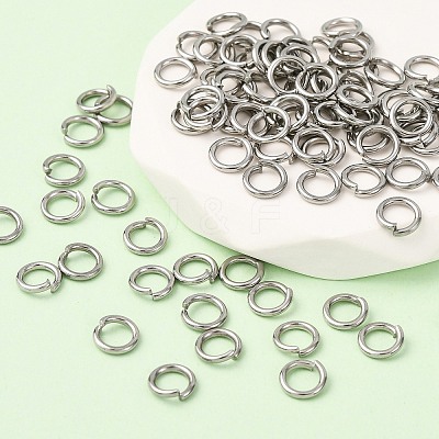 Tarnish Resistant 304 Stainless Steel Open Jump Rings X-STAS-Q186-02-5x0.8mm-1