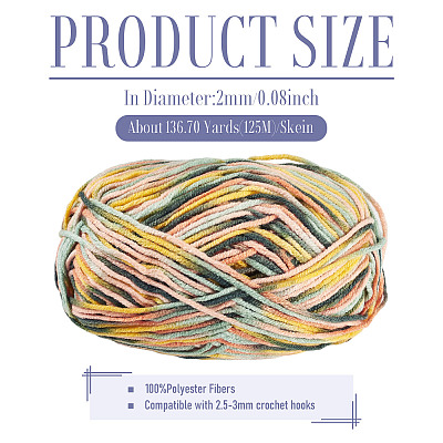 Polyester Fibers Knitting Yarn DIY-TADJ0002-005G-1