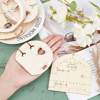 20 Pcs 2 Styles Natural Wood Cabochons WOOD-NB0001-72-1