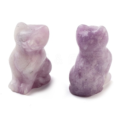 Natural Lepidolite/Purple Mica Stone Carved Figurines DJEW-L023-B04-1