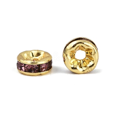 Brass Grade A Rhinestone Spacer Beads RSB034NF-16G-1