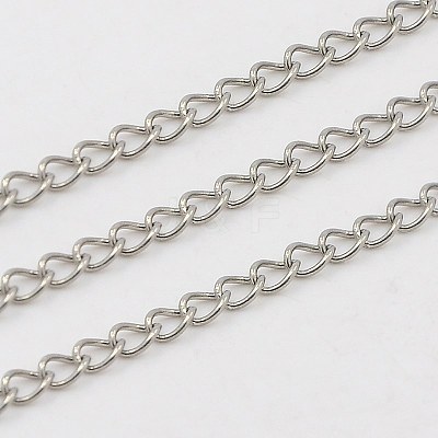 Tarnish Resistant 304 Stainless Steel Twisted Chains Curb Chains CHS-K001-24-2.5mm-1