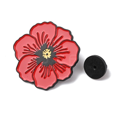 Poppy Flower Enamel Pins JEWB-A038-10B-EB-1