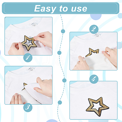16Pcs 4 Colors Polyester and Plastic Embroidery Lace Appliques DIY-GA0007-40-1