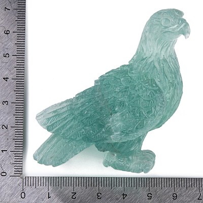 Natural Fluorite Carved Eagle Figurines Statues for Home Office Desktop Feng Shui Ornament G-Q172-10B-1