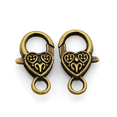 Tibetan Style Heart Lobster Claw Clasps MLF014Y-NF-1