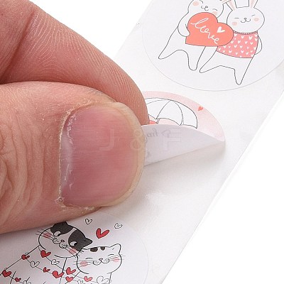 Valentine's Day Round Paper Stickers DIY-I107-04-1