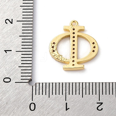 Rack Plating Brass Micro Pave Cubic Zirconia Pendant KK-H449-76G-09-1
