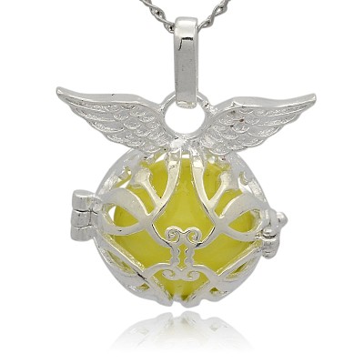 Silver Color Plated Brass Cage Pendants KK-J213-12S-1