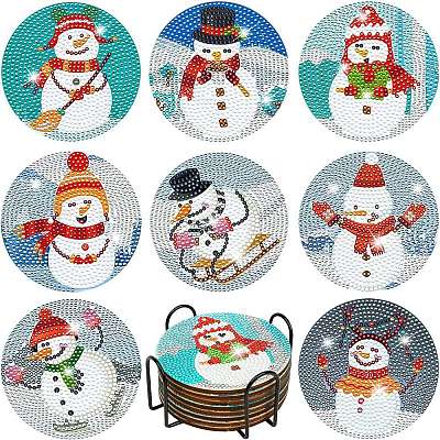 DIY Christmas Coaster Diamond Painting Set with Holder PW-WG26351-01-1