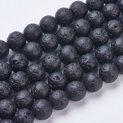 Natural Lava Rock Beads Strands G-J346-37-10mm-1