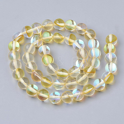 Synthetic Moonstone Beads Strands G-S283-6mm-14A-1