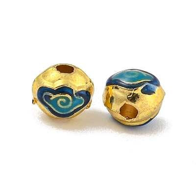 Rack Plating Brass Enamel Beads KK-P277-36G-01-1
