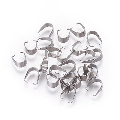 Tarnish Resistant 201 Stainless Steel Snap on Bails STAS-I101-41D-P-1