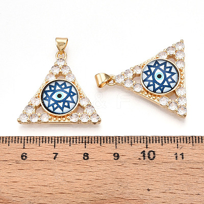 Brass Micro Pave Clear Cubic Zirconia Pendants for Women KK-T070-90A-07-1