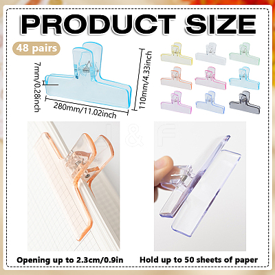 45Pcs 9 Colors Transparent Plastic Binder Clips AJEW-WA0003-80-1