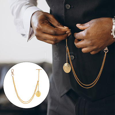 Aluminum Chain & Iron Clip Pocket Watch Chain HJEW-PH02067-1