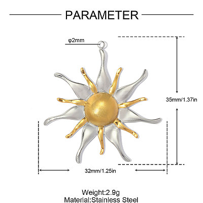 304 Stainless Steel Pendants SA-OY003-55GP-1