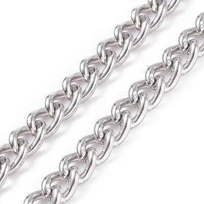 Non-Tarnish 304 Stainless Steel Curb Chains Necklace for Men Women NJEW-JN03846-02-1
