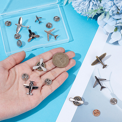 9Pcs 9 Styles Alloy Lapel Pin Backs for Backpack Clothes JEWB-SC0001-88-1