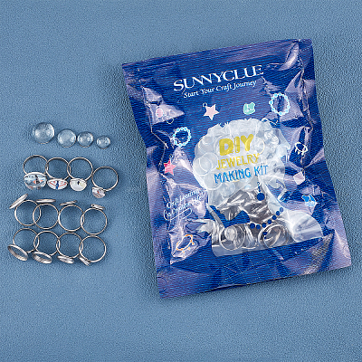 DIY Flat Round Adjustable Ring Making Kit DIY-SC0019-90-1