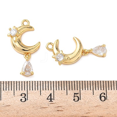 Brass Micro Pave Cubic Zirconia Pendants KK-D024-13G-1