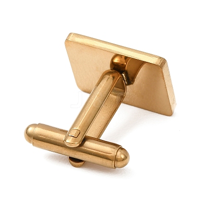 Rectangle 201 Stainless Steel Swank Cuff Links SA-CBAE2BD-01G-B-1