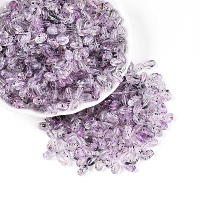 Baking Paint Transparent Glass Beads DGLA-T004-06B-1
