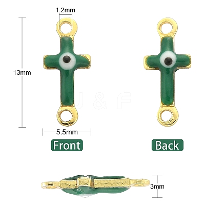 50Pcs Brass Enamel Connector Charms KK-CJ0001-82-1