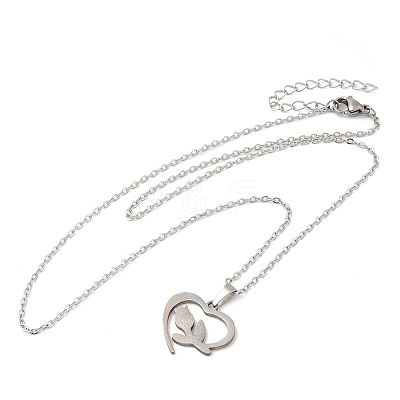 Non-Tarnish 306 Stainless Steel Pendant Necklace for Women NJEW-Q772-01P-05-1
