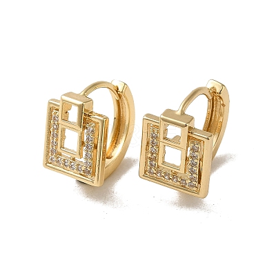 KC Gold Plated Brass Micro Pave Cubic Zirconia Hoop Earring EJEW-L271-01KCG-01-1