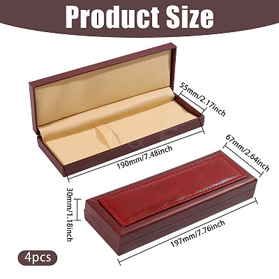 Rectangle PU Leather Single Pen Storage Boxes AJEW-WH0886-10-1