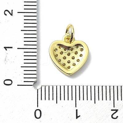 Heart Theme Brass Micro Pave Cubic Zirconia Charms KK-H475-56G-04-1