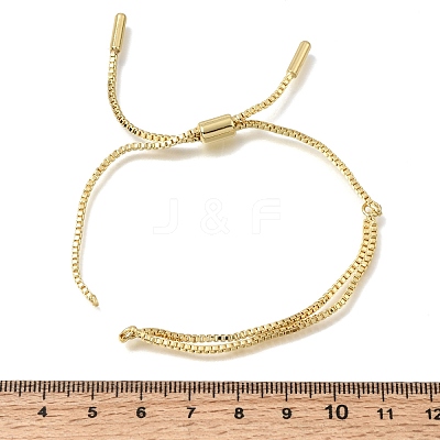Adjustable Brass Box Chain Slider Bracelet Makings KK-A303-50G-1